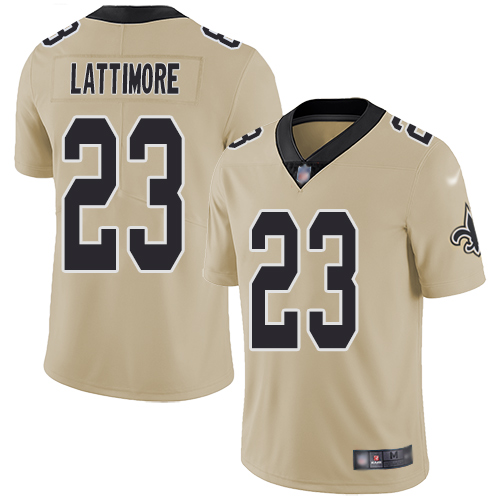 Men New Orleans Saints Limited Gold Marshon Lattimore Jersey NFL Football #23 Inverted Legend Jersey